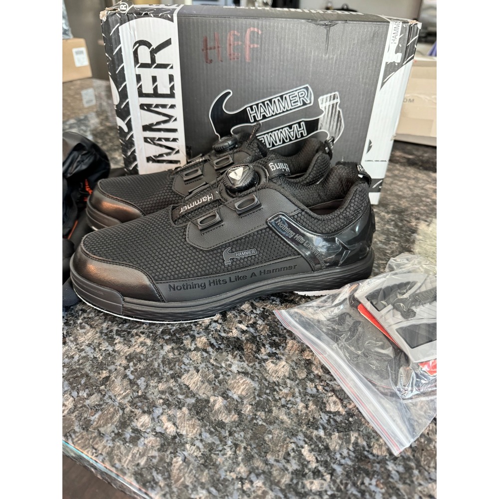 Hammer Power Diesel Night Mens Bowling Shoes Black Right Hand Size 10 Freelock